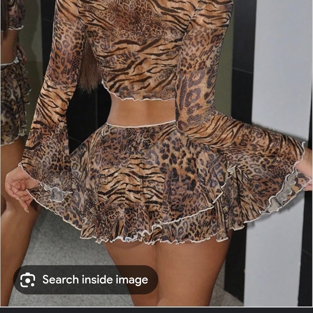 SHEIN Leopard Print Sheer Outfit - Picture 2 of 7